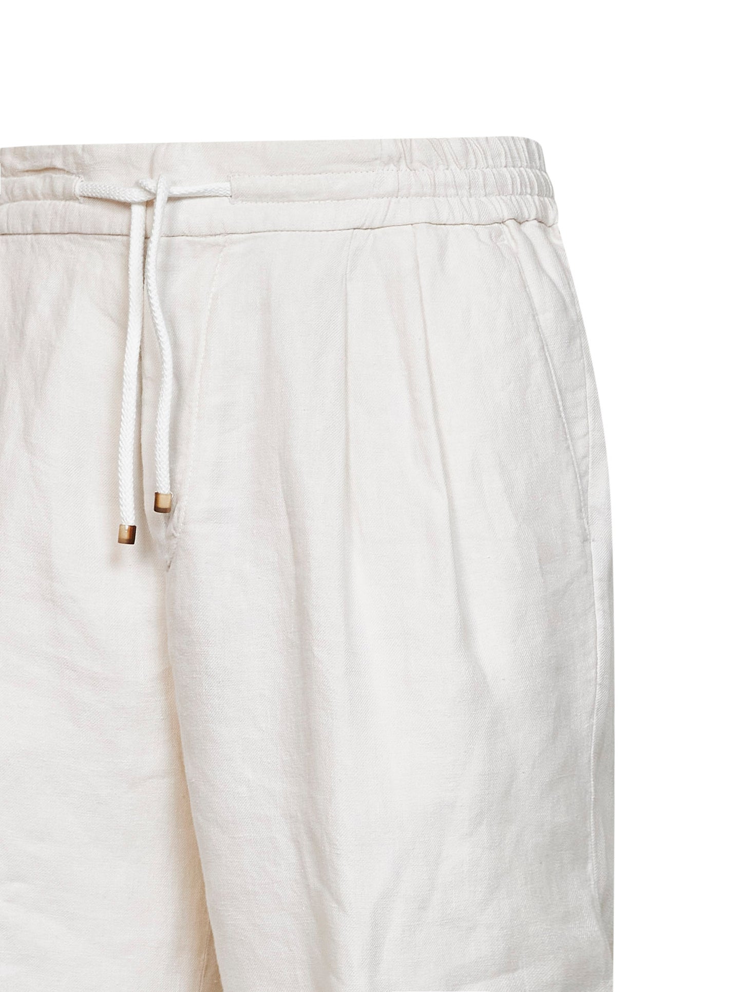 Bermuda in gabardina di lino avorio