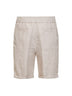 Bermuda in gabardina di lino beige