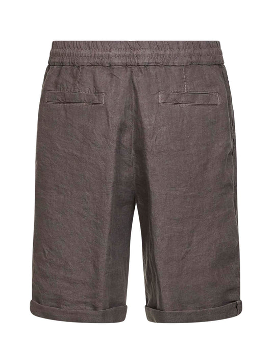 Bermuda in gabardina di lino nocciola