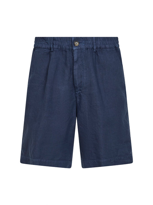 Bermuda in gabardina di lino denim