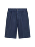 Bermuda in gabardina di lino denim