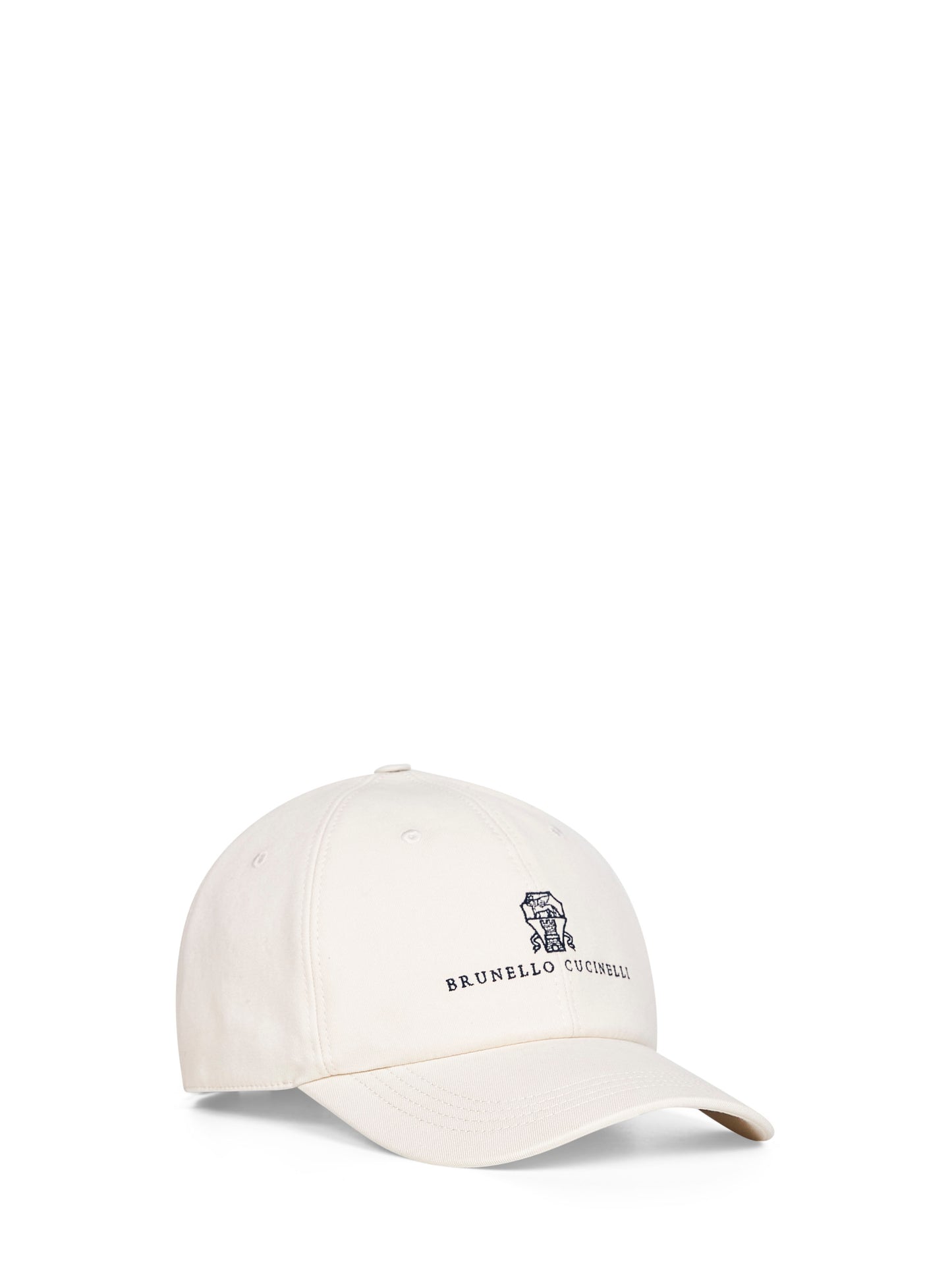 Cappello Baseball in gabardina avorio con logo