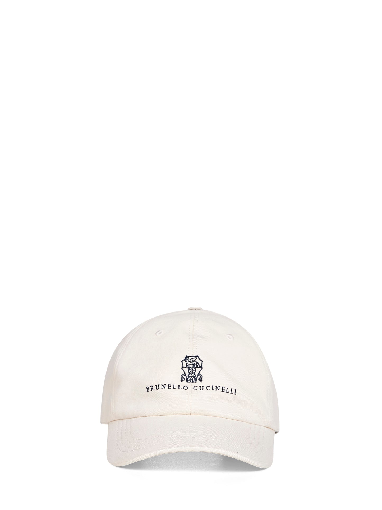 Cappello Baseball in gabardina avorio con logo
