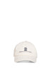 Cappello Baseball in gabardina avorio con logo