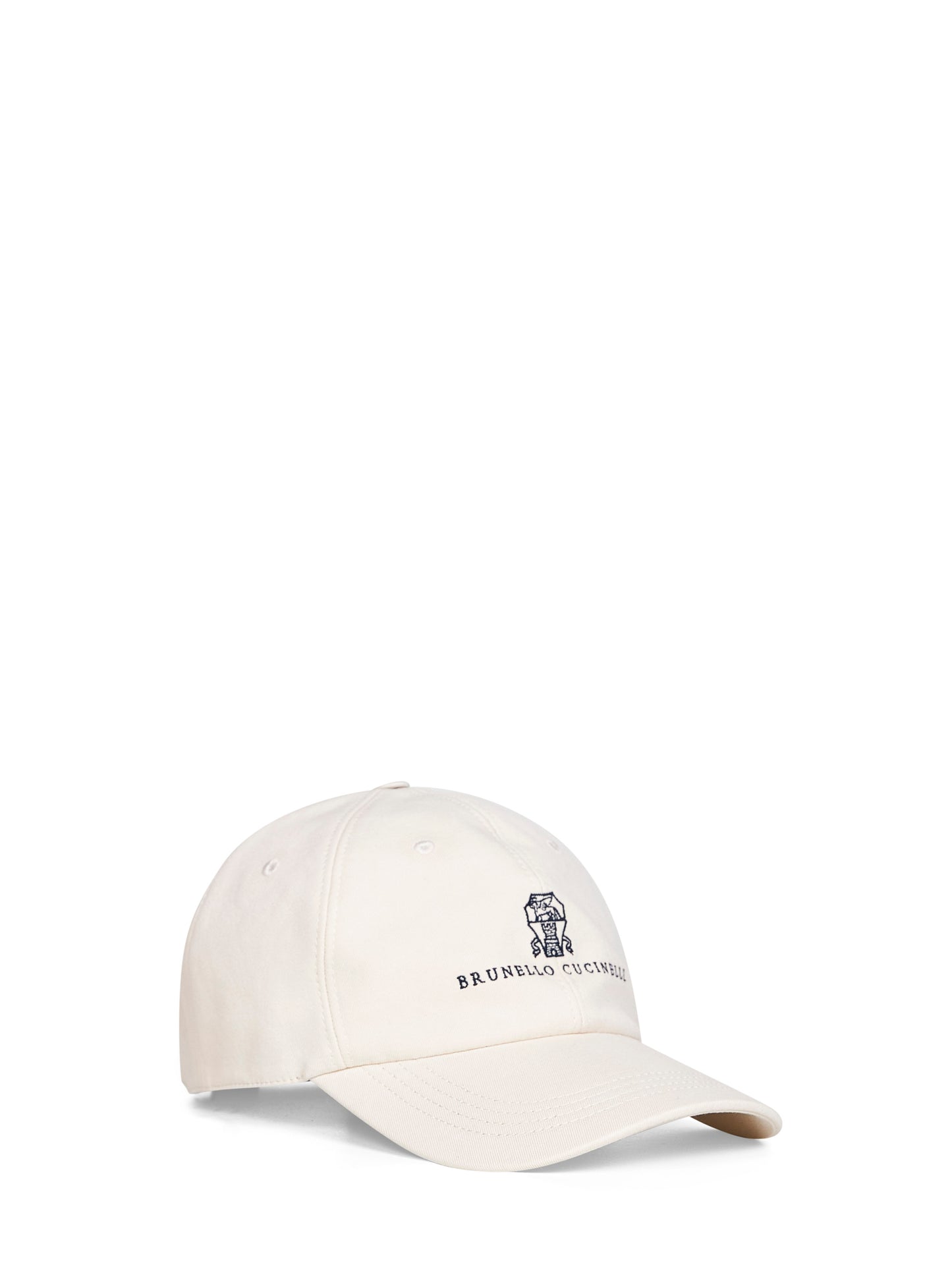 Cappello Baseball in gabardina avorio con logo
