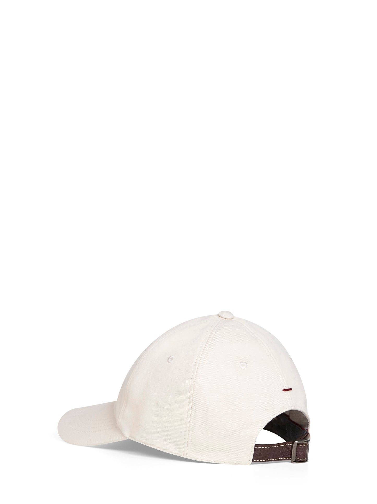 Cappello Baseball in gabardina avorio con logo