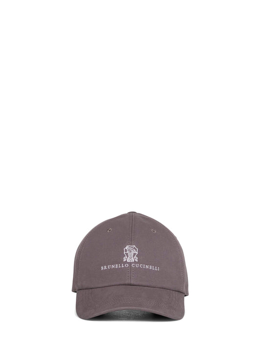 Brown gabardine logo baseball cap