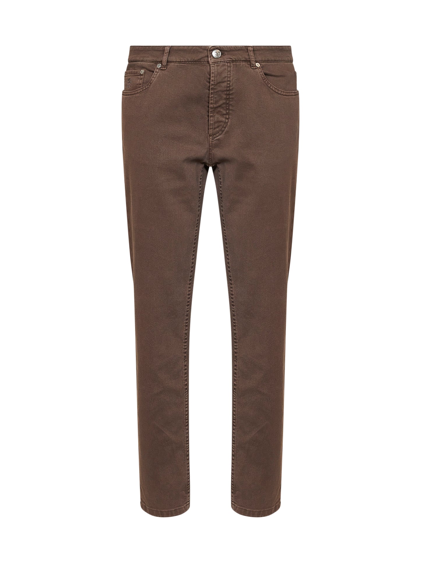 Jeans traditional fit in denim leggero comfort tinto capo nocciola