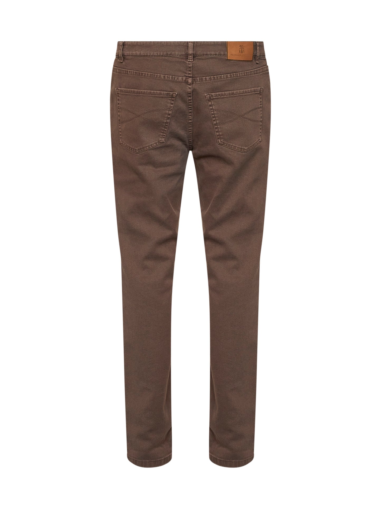 Jeans traditional fit in denim leggero comfort tinto capo nocciola