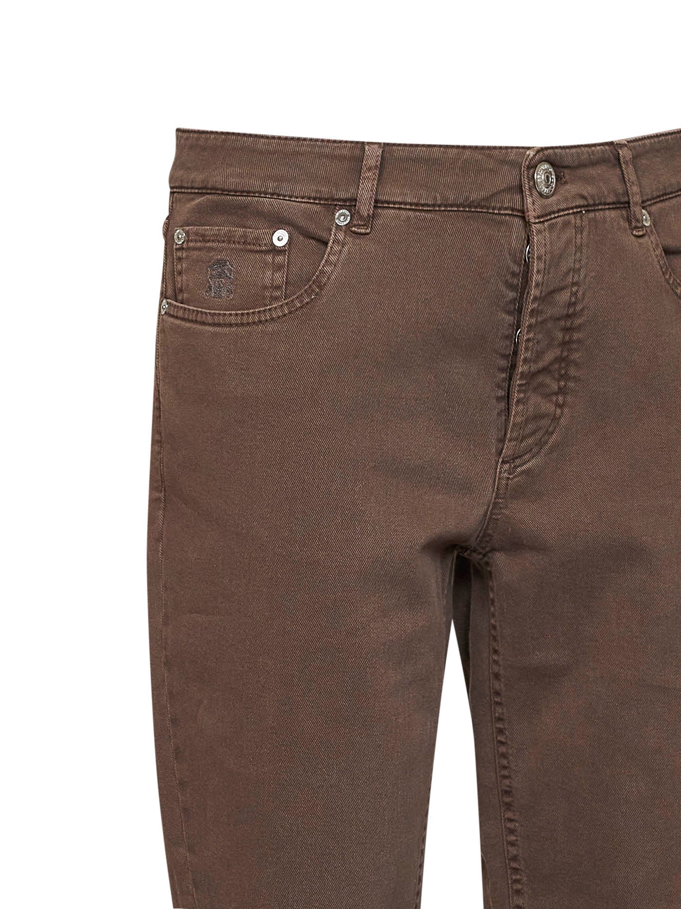 Jeans traditional fit in denim leggero comfort tinto capo nocciola