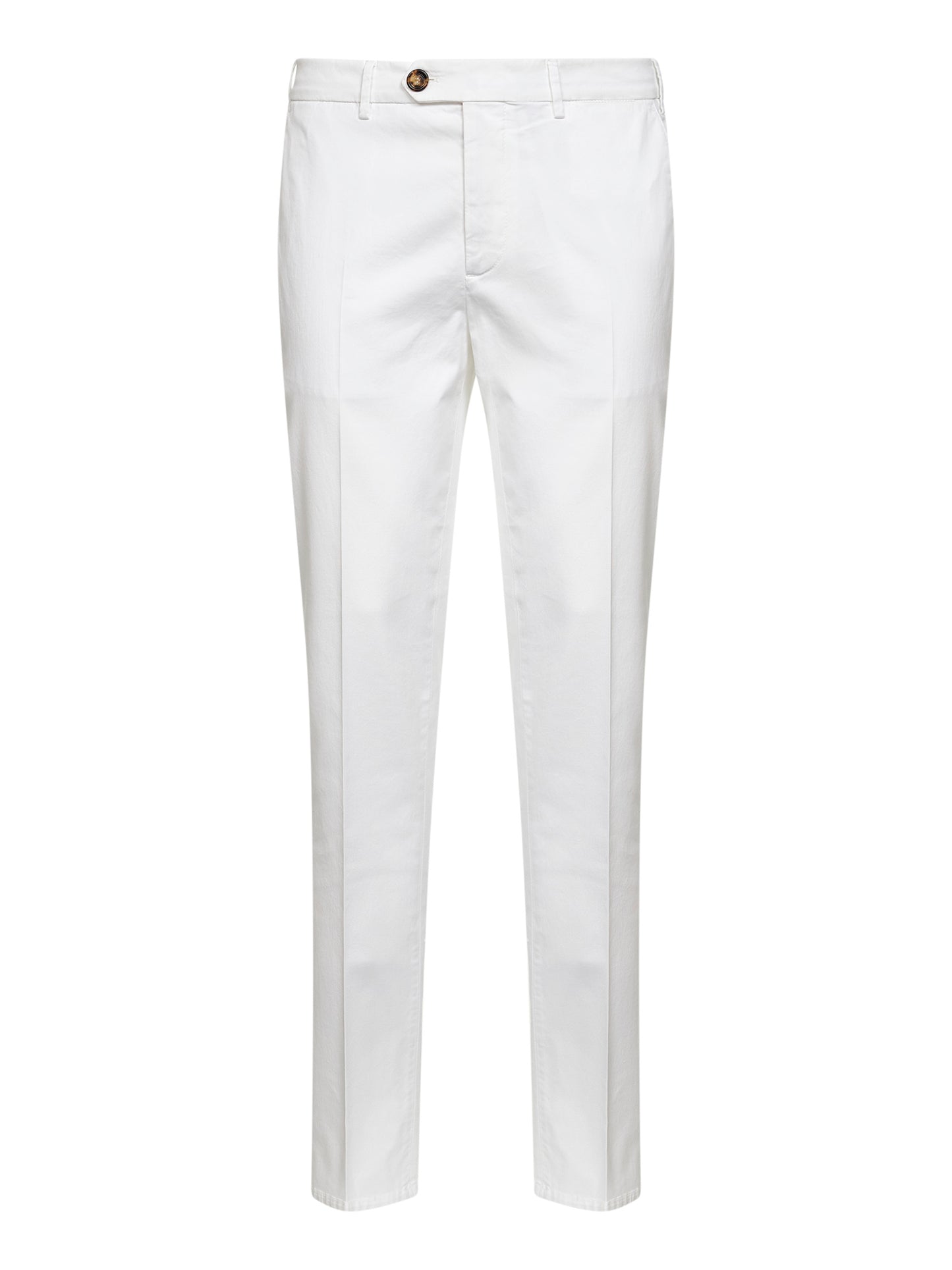 Pantaloni italian fit in gabardina bianca