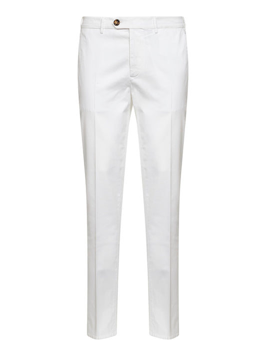 Pantaloni italian fit in gabardina bianca