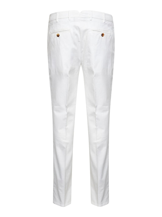 Pantaloni italian fit in gabardina bianca