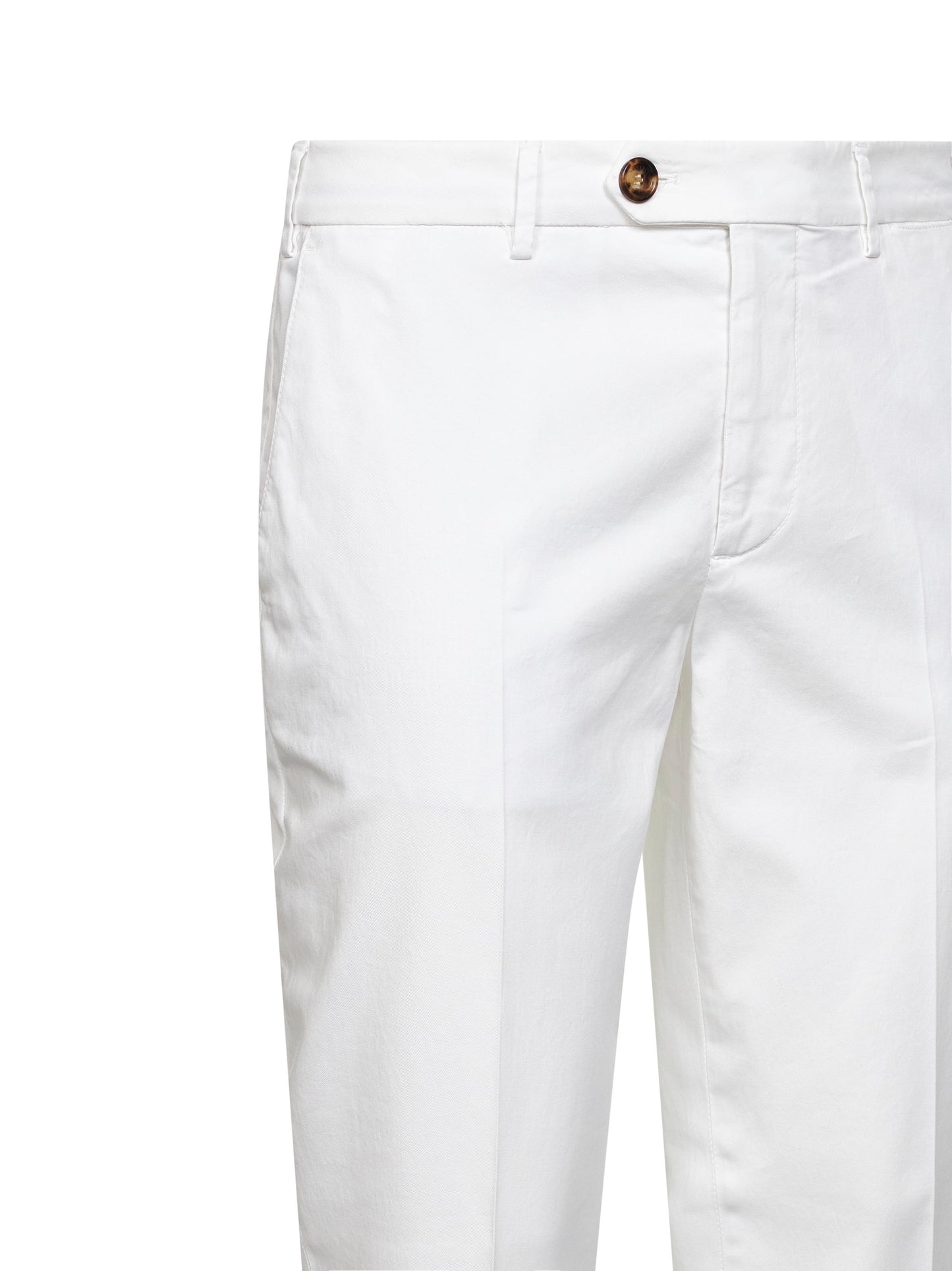 Pantaloni italian fit in gabardina bianca
