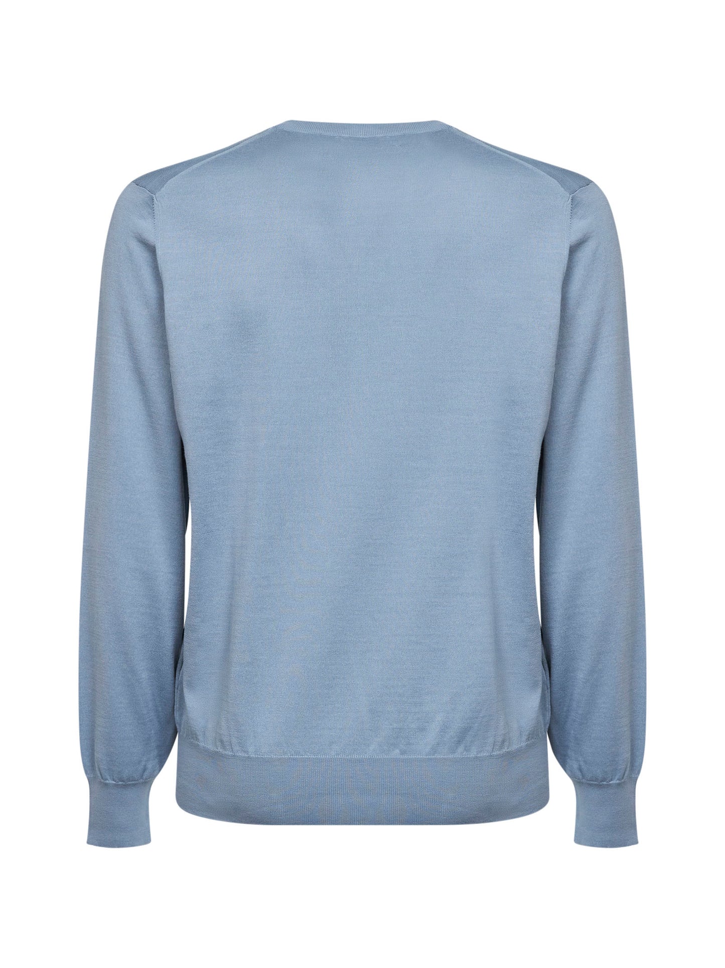 Slate blue cotton knit lightweight crewneck sweater