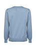 Slate blue cotton knit lightweight crewneck sweater