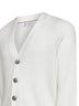 White English rib stitch cotton knit cardigan