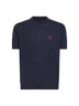 Maglia a maniche corte in cotone blu navy con logo