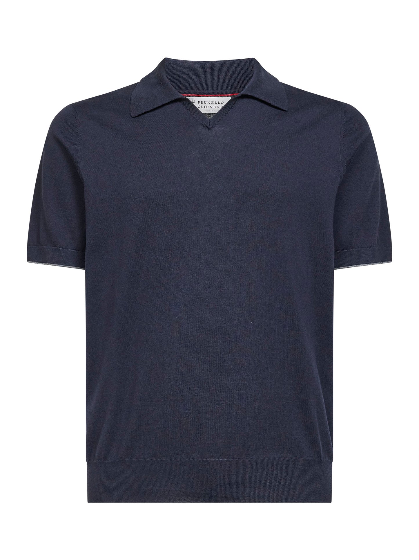 Polo in maglia di cotone blu notte