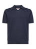 Polo in maglia di cotone blu notte