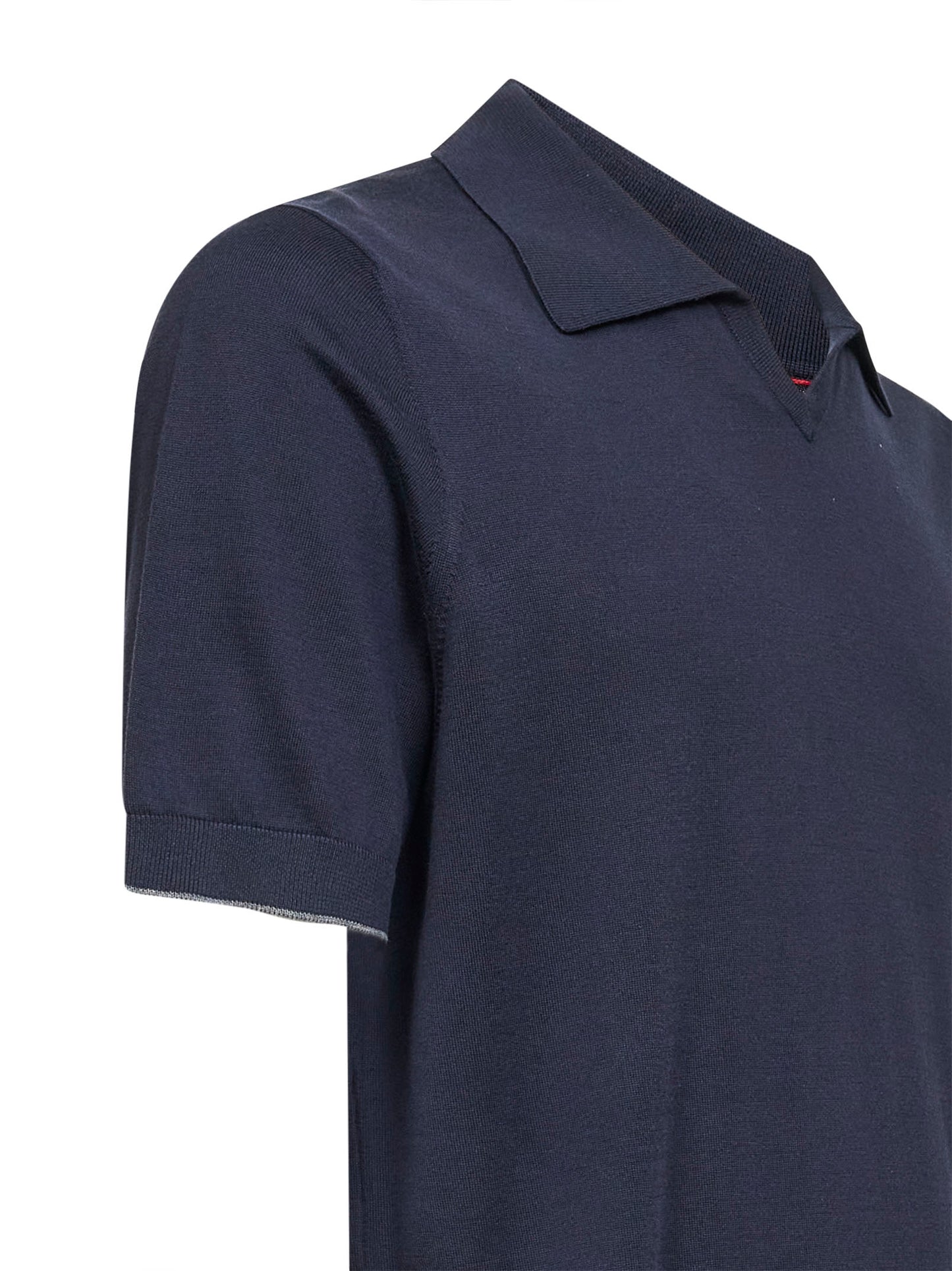 Polo in maglia di cotone blu notte
