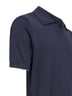 Polo in maglia di cotone blu notte