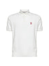 White lightweight cotton knit logo polo shirt