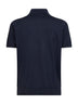 Polo in maglia leggera di cotone blu con logo