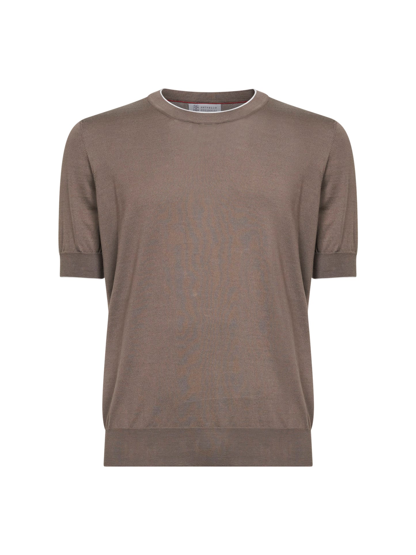 Hazelnut lightweight cotton knit crewneck sweater