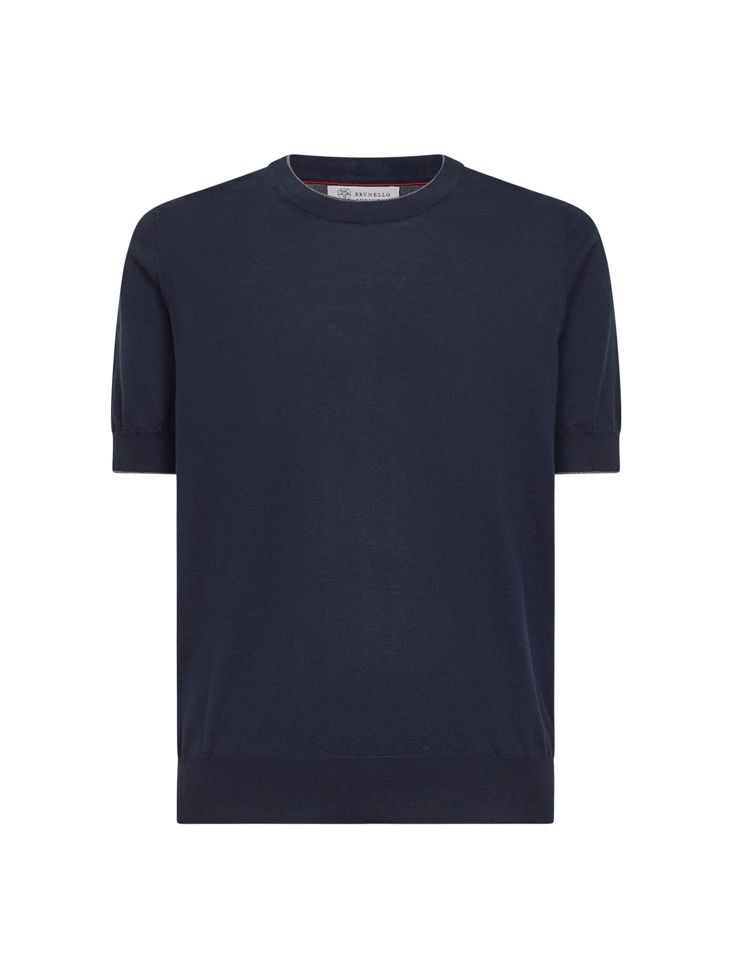Maglia girocollo in cotone blu navy