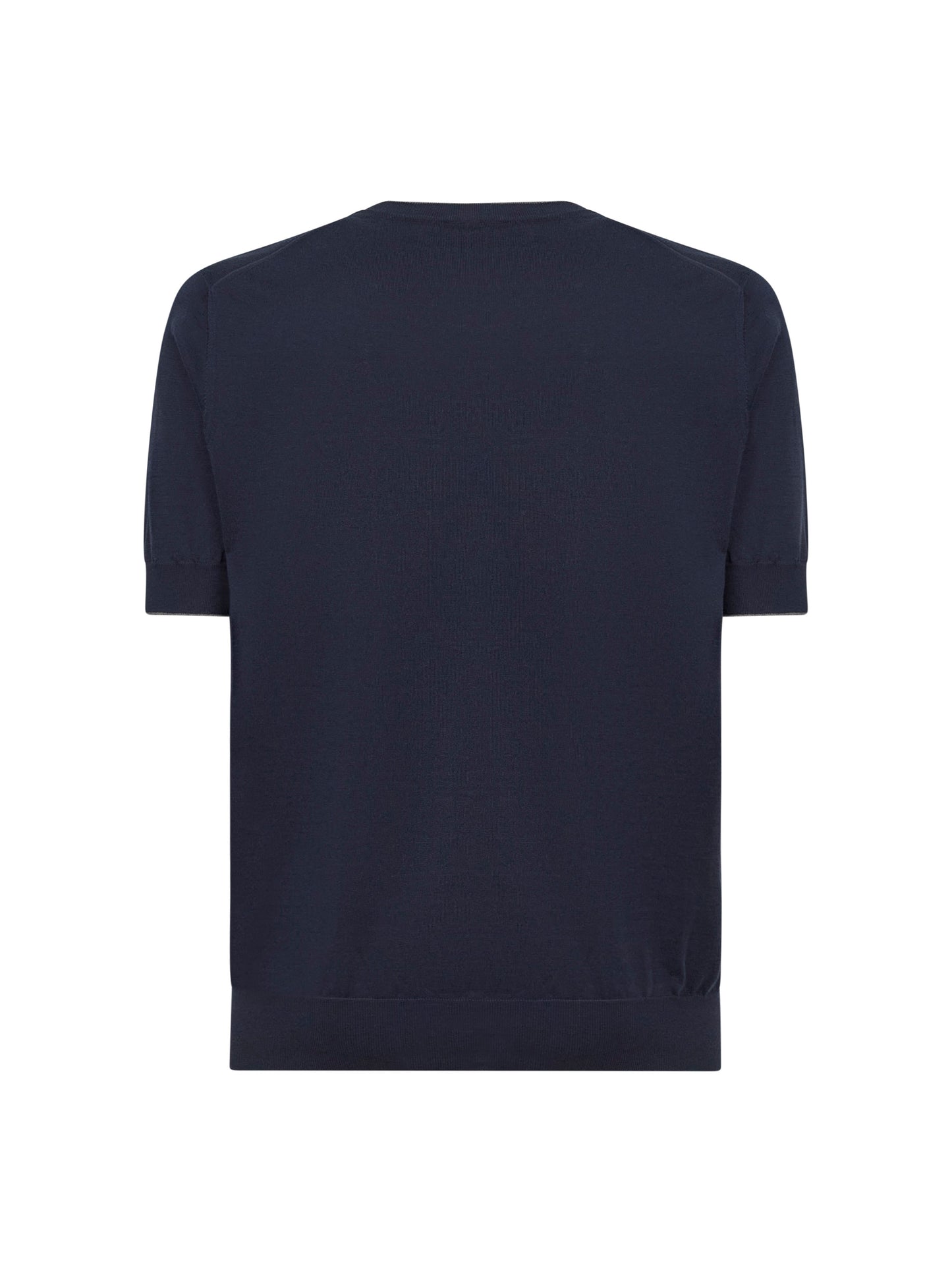 Maglia girocollo in cotone blu navy