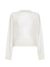 Maglia in mohair e lana avorio con monile