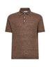 Polo in maglia di lino e cotone nocciola