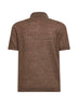 Polo in maglia di lino e cotone nocciola