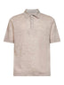 Polo in maglia di lino e cotone sabbia