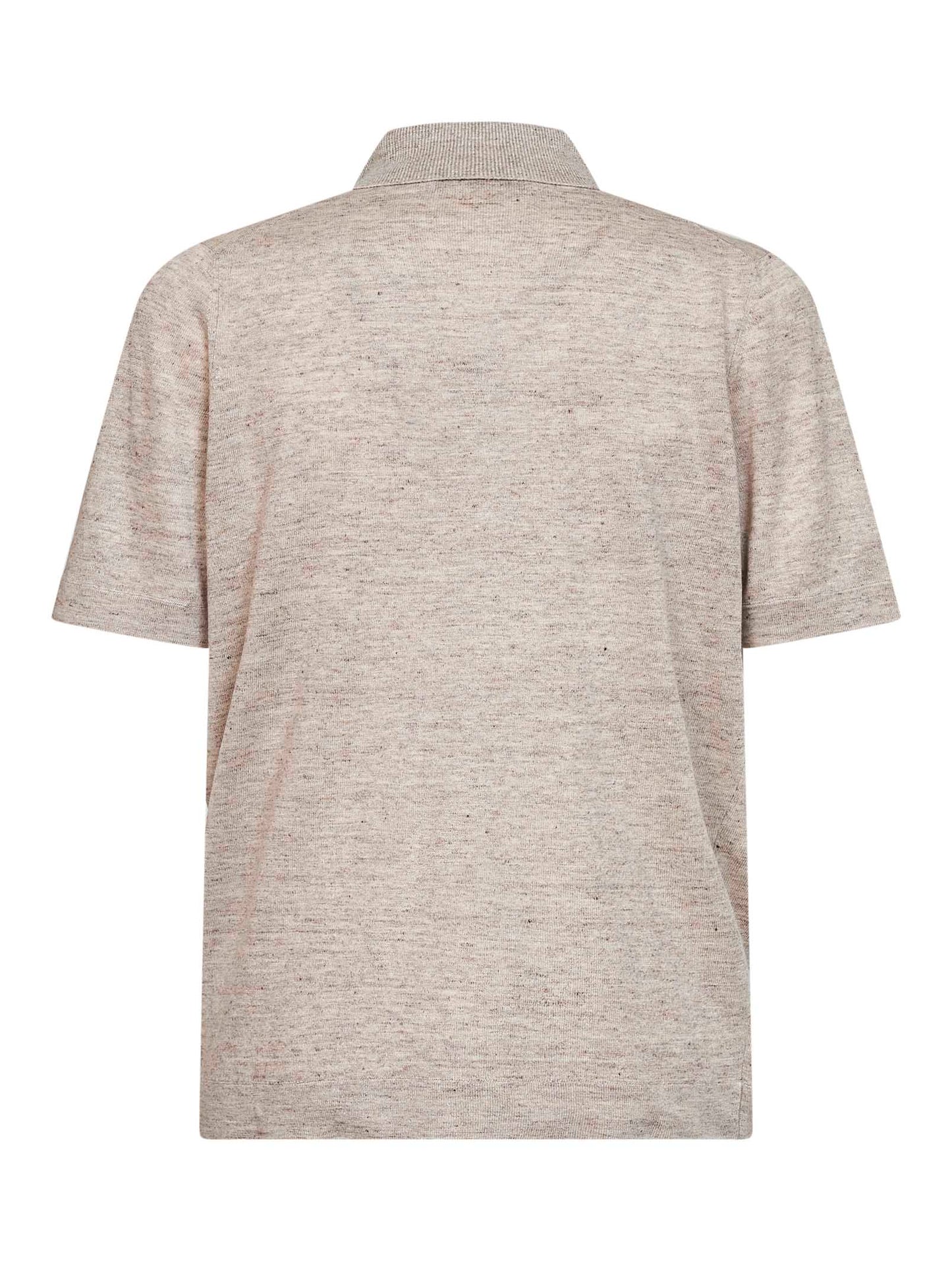 Polo in maglia di lino e cotone sabbia