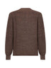 Hazelnut half English rib cotton and linen knit henley sweater