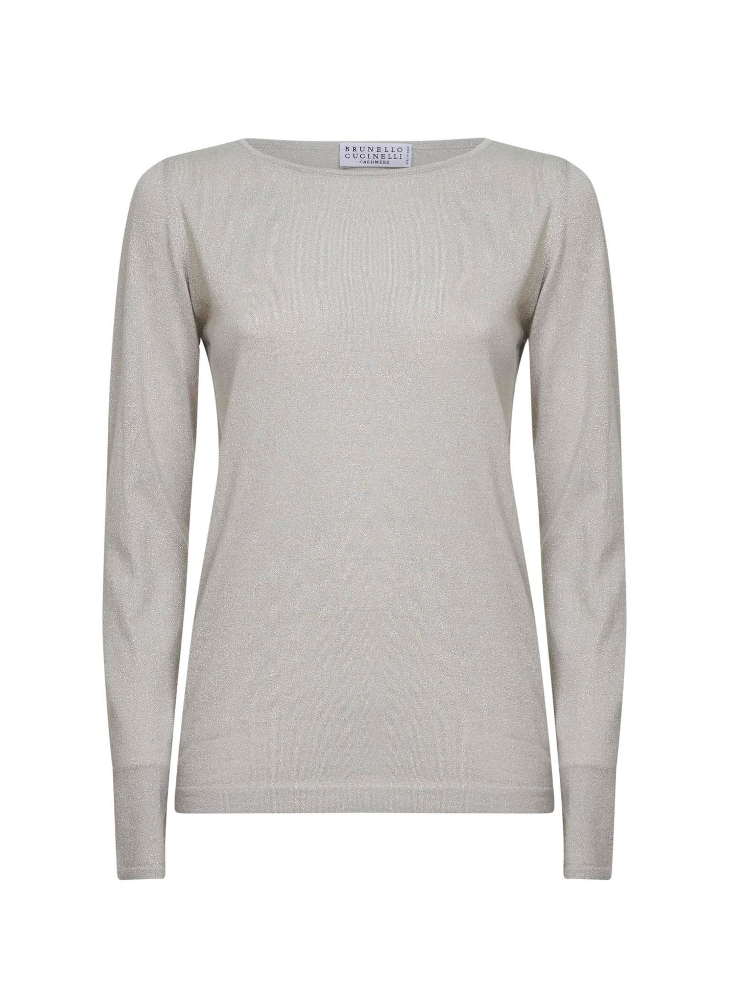 Maglia leggera in cashmere e seta Sparkling perla
