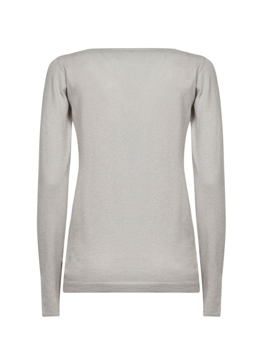Maglia leggera in cashmere e seta Sparkling perla
