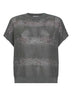 Maglia in rete di cotone kaki con Dazzling Stripes