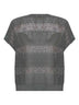 Maglia in rete di cotone kaki con Dazzling Stripes
