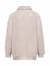 Beige cotton feather blend knit net cardigan