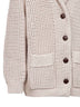 Beige cotton feather blend knit net cardigan