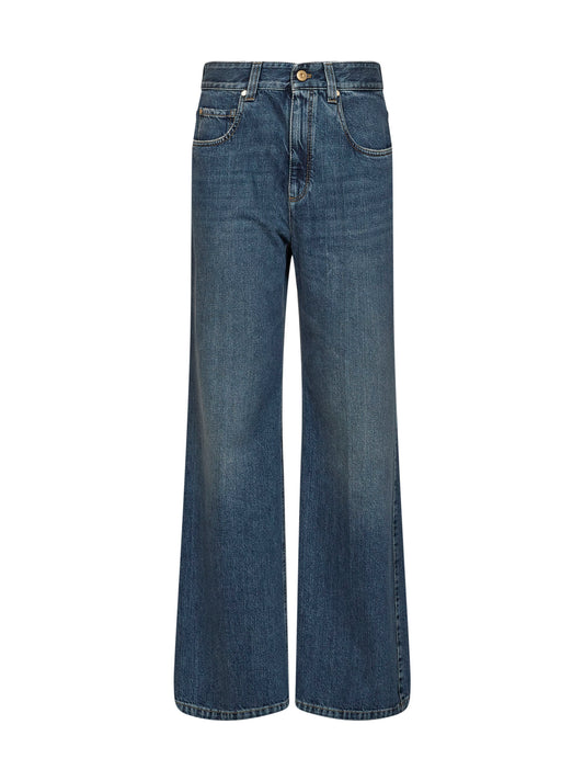 Blue Authentic denim Contemporary Loose jeans with monili