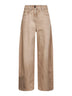 Jeans Wide in denim Authentic beige con monile