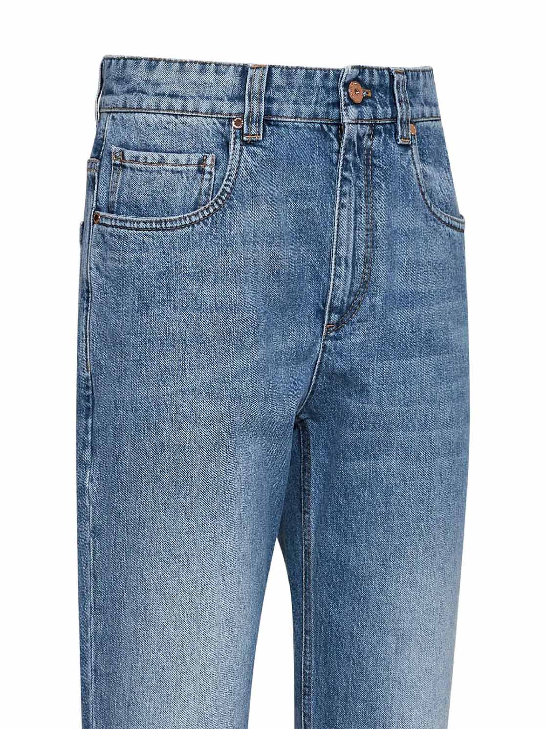 Jeans Retro in denim Authentic blu con monile
