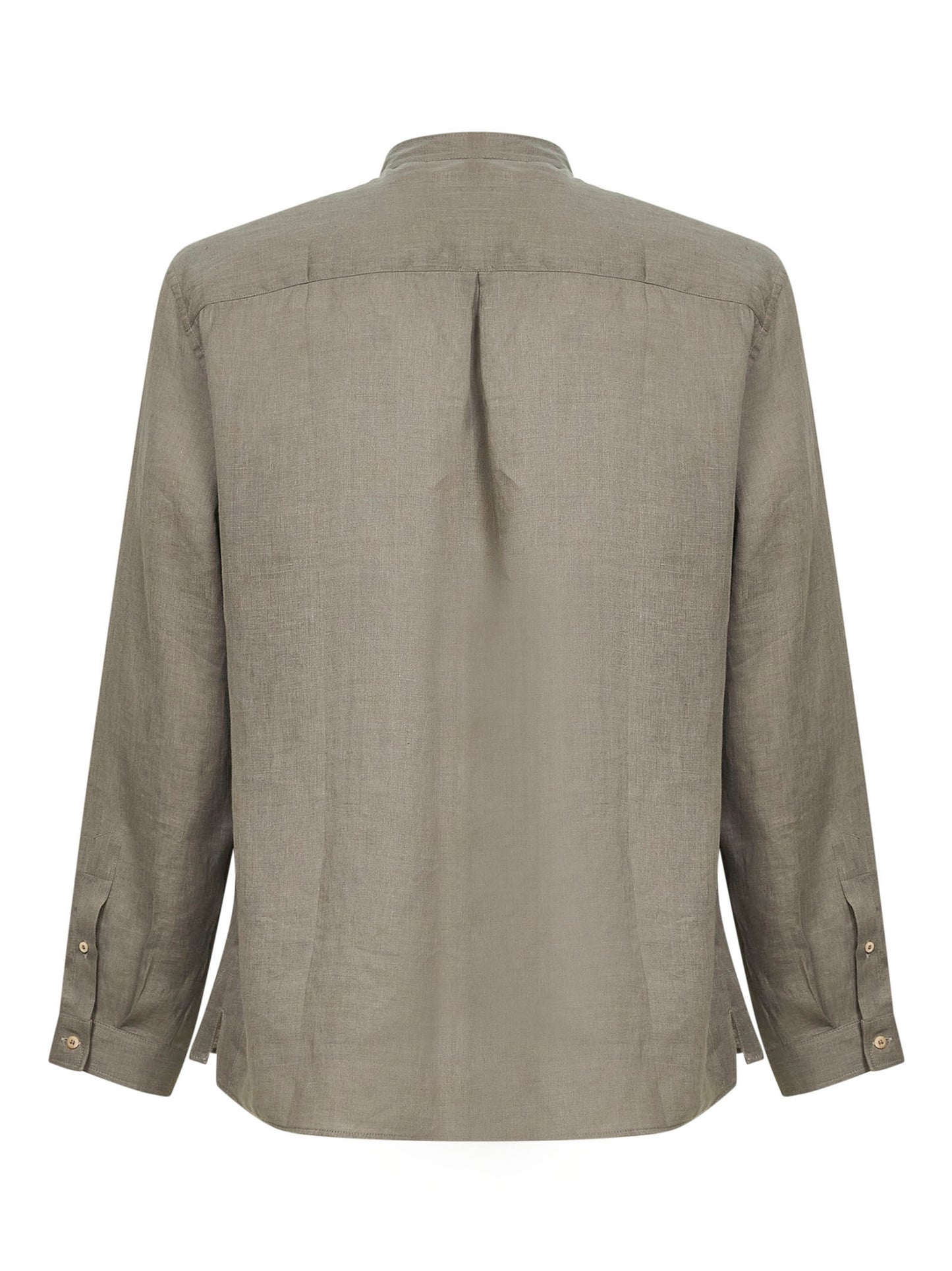 Camicia easy fit in lino kaki