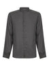 Camicia easy fit in lino antracite