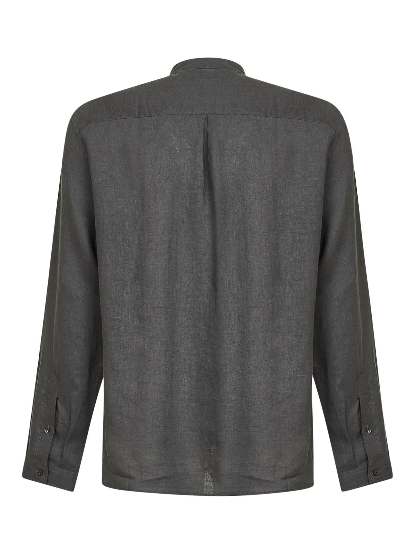 Camicia easy fit in lino antracite