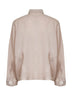 Camicia in lino beige con Dazzling Cascade Cuffs